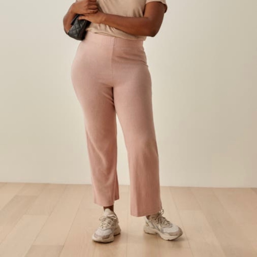 REFORMATION Wo Cirrus Crop Straight Leg Knit Pants NWT